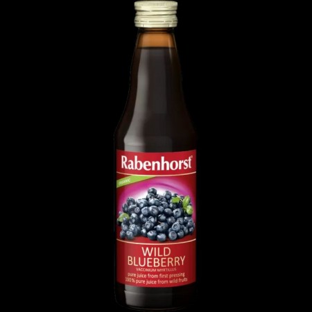 Χυμος Μύρτιλο ΄΄αγριο -wild bluberry 100% φυσικός Rabenhorst 330ml