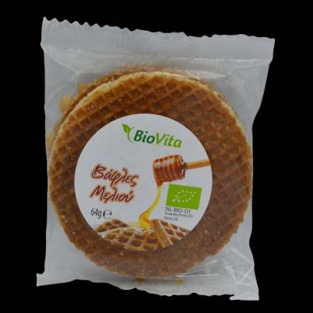 BIOVITA Βάφλα με μέλι 64 γρ. χωρίς ζάχαρη BIOVITA Βάφλα με μέλι 64 γρ. χωρίς ζάχαρη