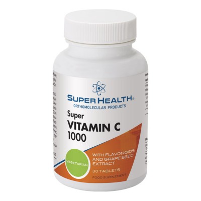 Super Vitamin C 1000 ορθομοριακή βιταμίνη C με φλαβονοειδή Super Health 30 caps Super Vitamin C 1000 ορθομοριακή βιταμίνη C με φλαβονοειδή Super Health 30 caps