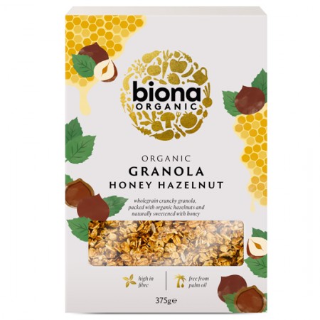 Granola με Μέλι και Φουντούκια ΧΩΡΙΣ ΖΑΧΑΡΗ Biona 375g ΒΙΟ Granola με Μέλι και Φουντούκια ΧΩΡΙΣ ΖΑΧΑΡΗ Biona 375g ΒΙΟ