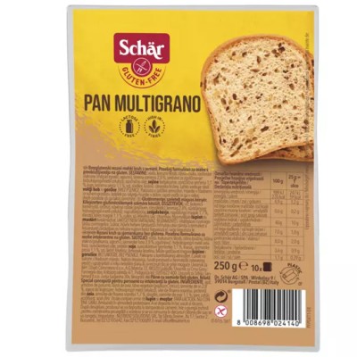 Schar Ψωμί Πολύσπορο Pan Multigrano χωρίς γλουτένη σε φέτες 250γρ
