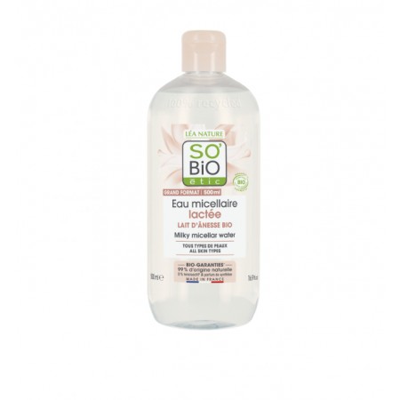 SO’BIO ÉTIC  Γαλακτώδες Νερό Micellar – Με βιολογικό γάλα γαϊδούρας 500ml SO’BIO ÉTIC  Γαλακτώδες Νερό Micellar – Με βιολογικό γάλα γαϊδούρας 500ml