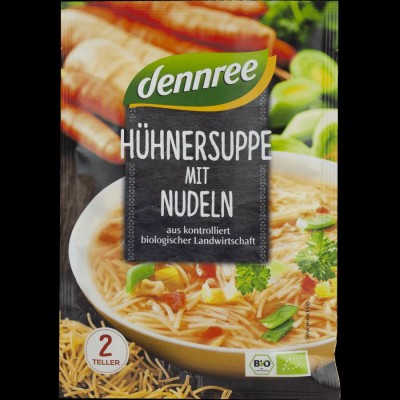 Σούπα Κοτόπουλο με Ζυμαρικά 45g Dennree Bio