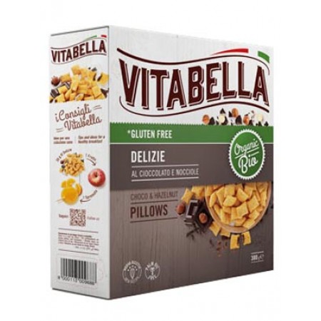 Pillow Δημητριακών Φουντούκι & Σοκολάτα Vitabella 300g BIO Pillow Δημητριακών Φουντούκι & Σοκολάτα Vitabella 300g BIO