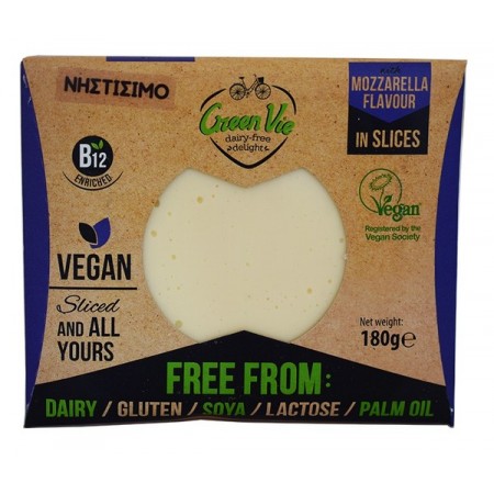 Vegan Mozzarella σε φέτες GreenVie 180g Vegan Mozzarella σε φέτες GreenVie 180g