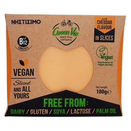 Vegan Cheddar σε φέτες GreenVie 180g Vegan Cheddar σε φέτες GreenVie 180g