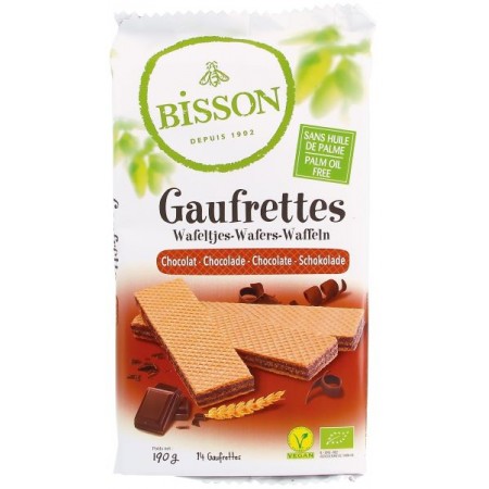 Γκοφρέτες Σοκολάτας (waffles)  Bisson βιολογικές 190gr Γκοφρέτες Σοκολάτας (waffles)  Bisson βιολογικές 190gr